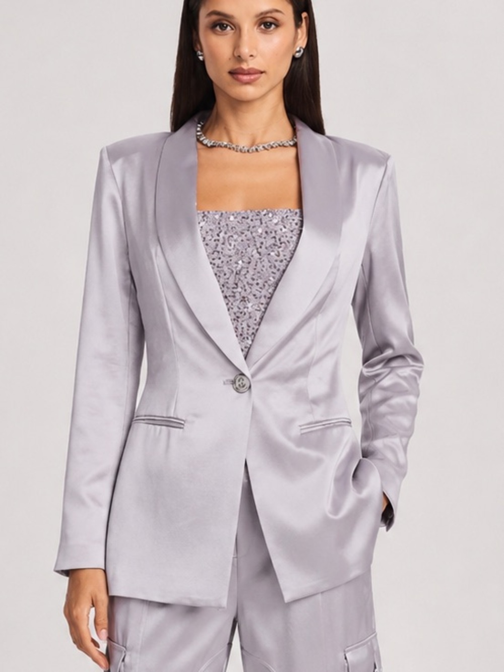 Retrofête Iver satin blazer size X-Large